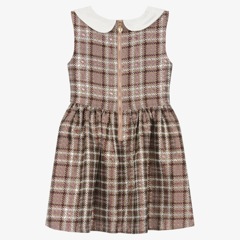 Angel's Face-Teen Girls Pink & Beige Houndstooth Dress | Childrensalon Outlet