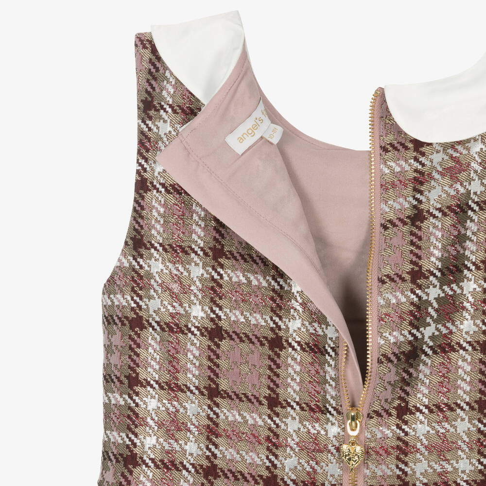 Angel's Face-Teen Girls Pink & Beige Houndstooth Dress | Childrensalon Outlet