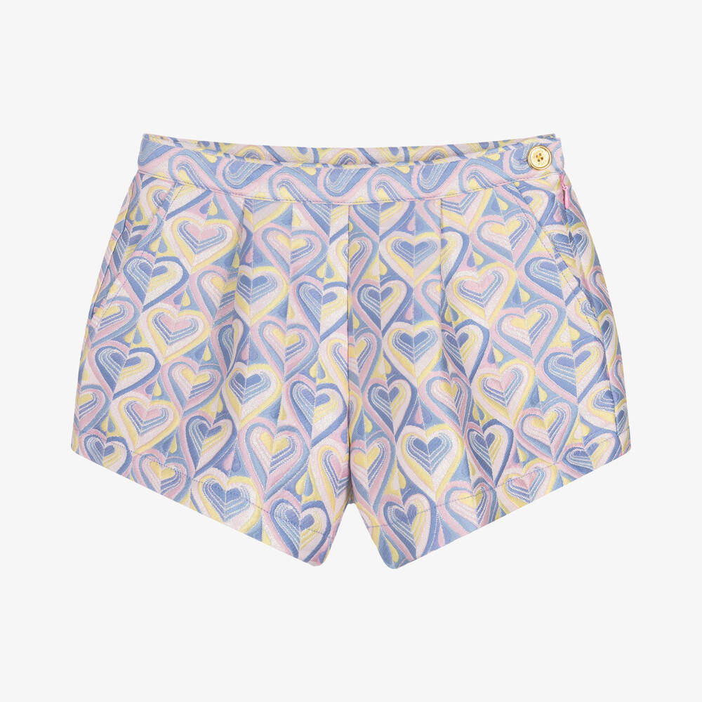 Angel's Face - Teen Girls Pink & Blue Jacquard Shorts | Childrensalon