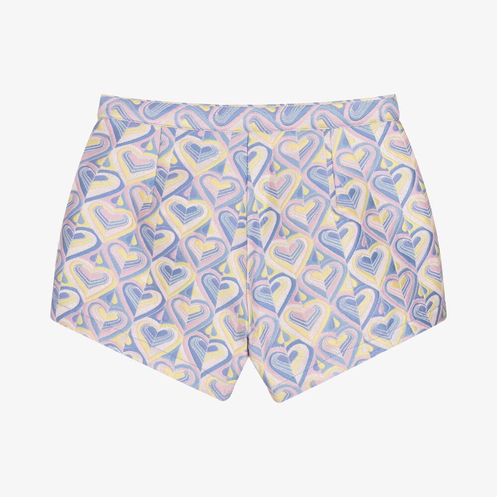 Angel's Face-شورت تينز بناتي جاكارد كريب لون زهري وأزرق | Childrensalon Outlet