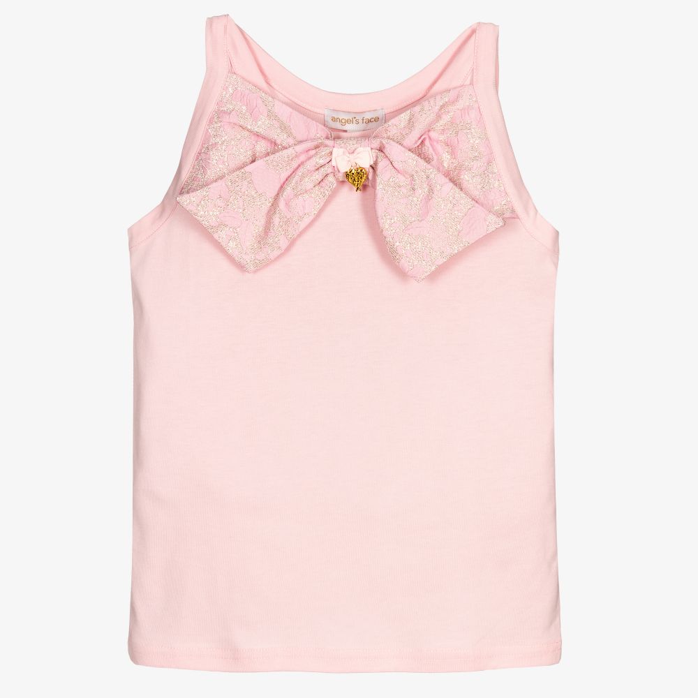 Angel's Face - Teen Girls Pink Bow Top | Childrensalon