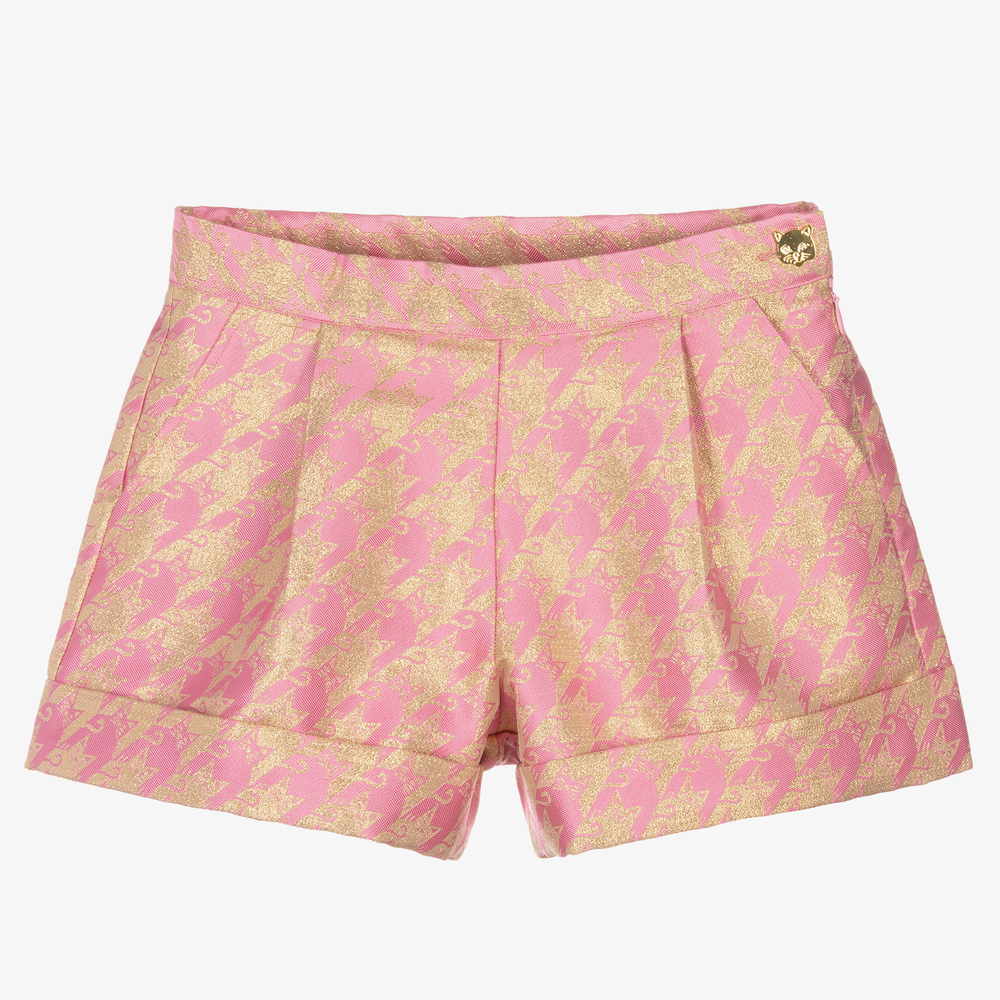 Angel's Face - Teen Girls Pink Brocade Shorts | Childrensalon