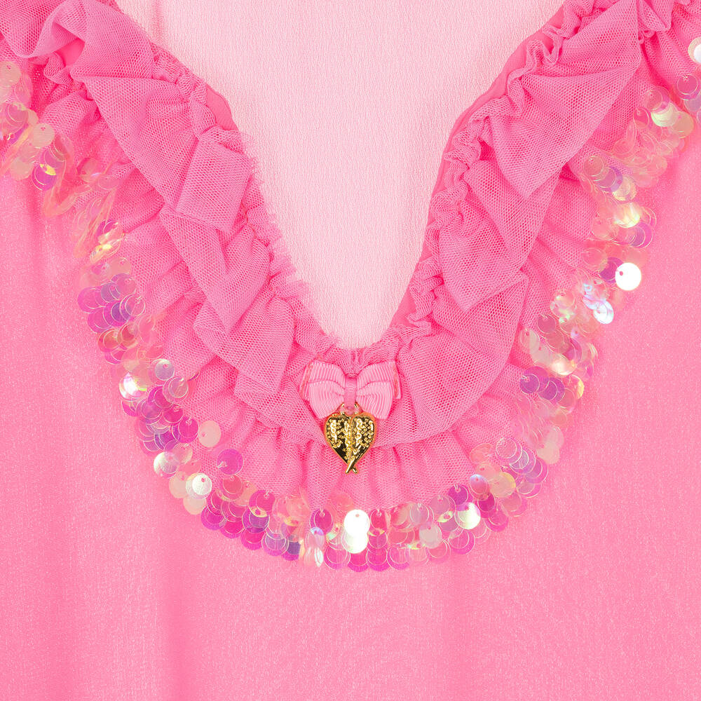 Angel's Face-Teen Girls Pink Chiffon Sequined Kaftan | Childrensalon Outlet