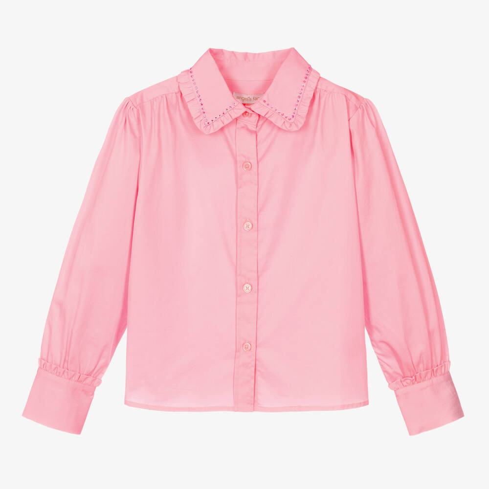 Angel's Face - Teen Girls Pink Cotton Blouse | Childrensalon