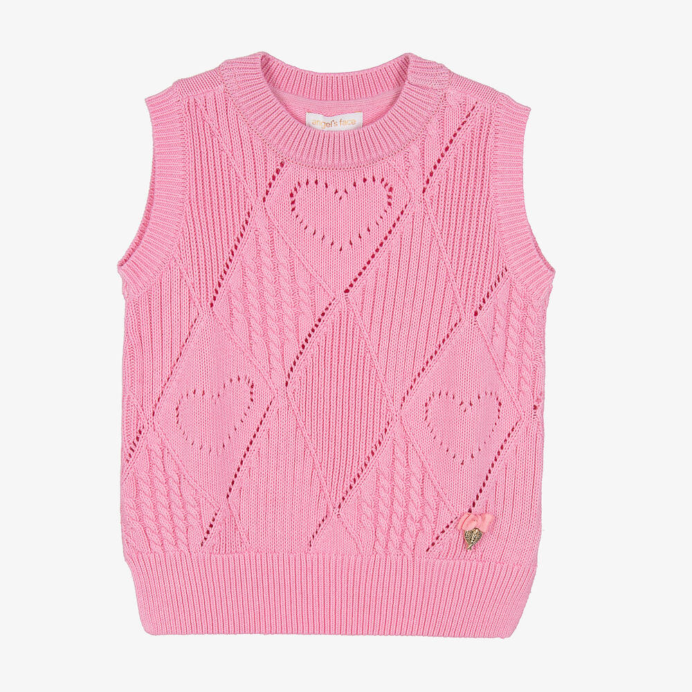 Angel's Face - Teen Girls Pink Cotton Knit Slipover | Childrensalon