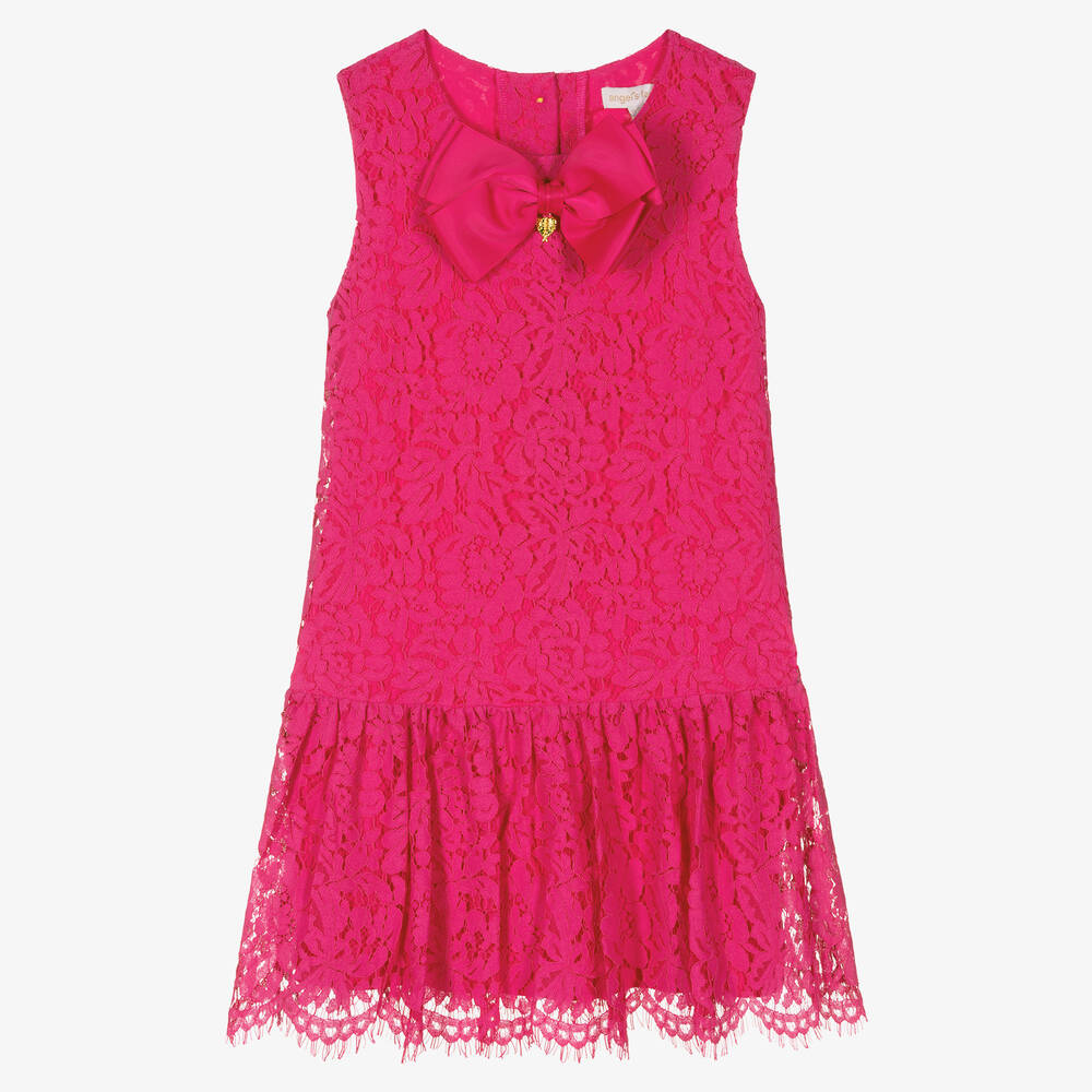 Angel's Face - Teen Girls Pink Cotton Lace Dress | Childrensalon