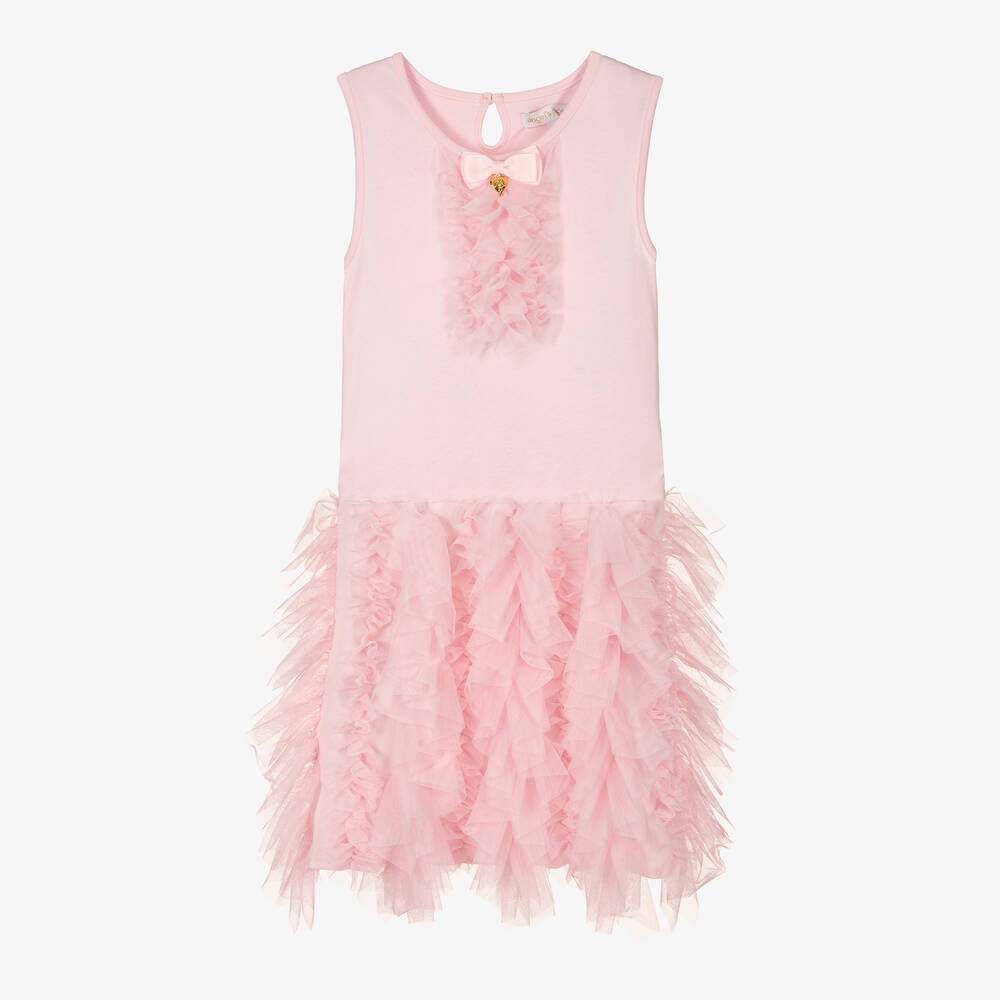 Angel's Face-Teen Girls Pink Cotton & Tulle Ruffle Dress | Childrensalon Outlet