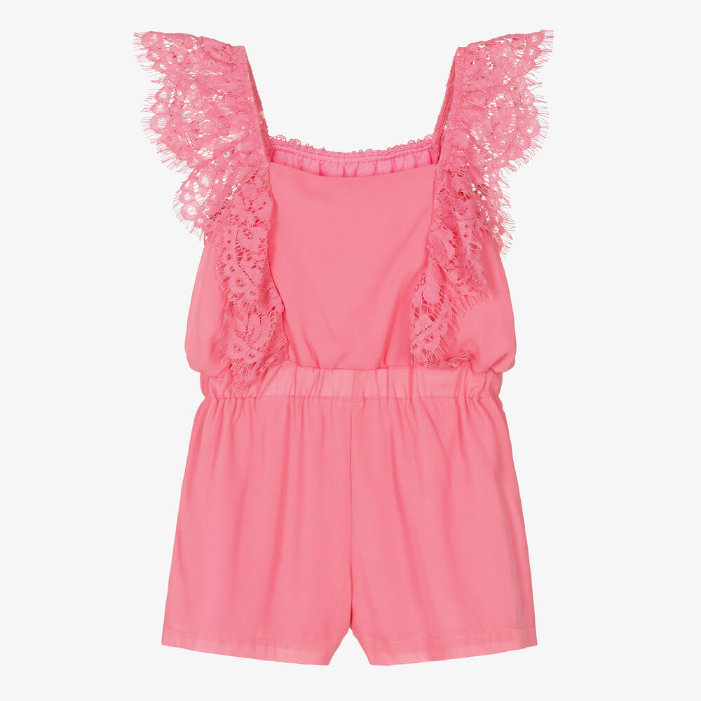 Angel's Face-بلاي سوت تينز بناتي كريب ودانتيل لون زهري | Childrensalon Outlet