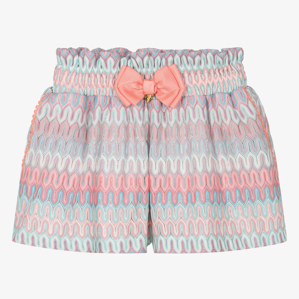 Angel's Face-Teen Girls Pink Crochet Paperbag Shorts | Childrensalon Outlet