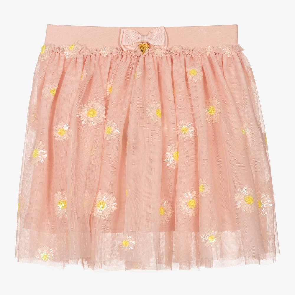 Angel's Face - Teen Girls Pink Daisies Tulle Skirt | Childrensalon