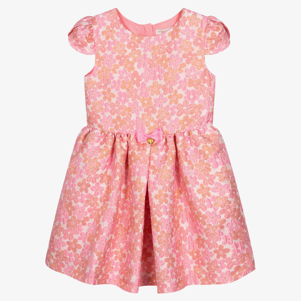 Angel's Face - Розовое платье из парчи в цветочек | Childrensalon