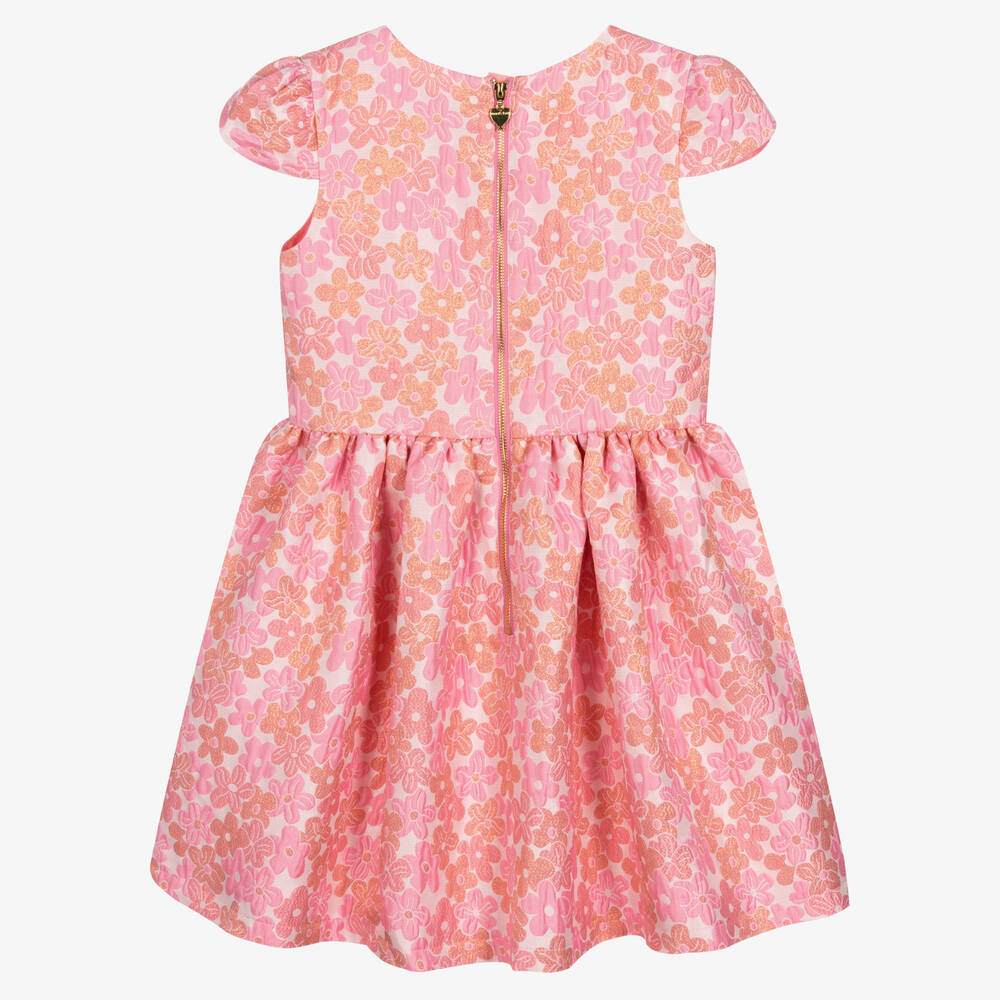 Angel's Face-Розовое платье из парчи в цветочек | Childrensalon Outlet