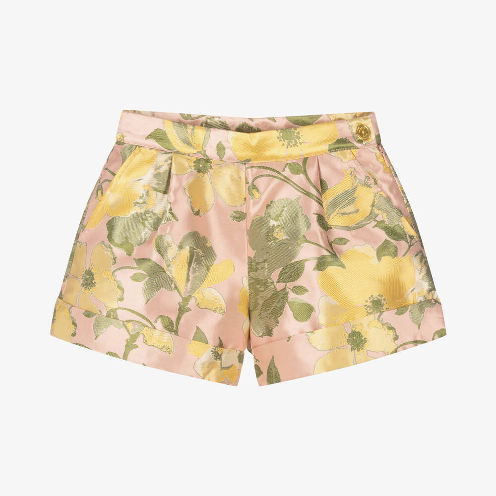 Angel's Face - Rosa geblümte Teen Jacquard-Shorts | Childrensalon