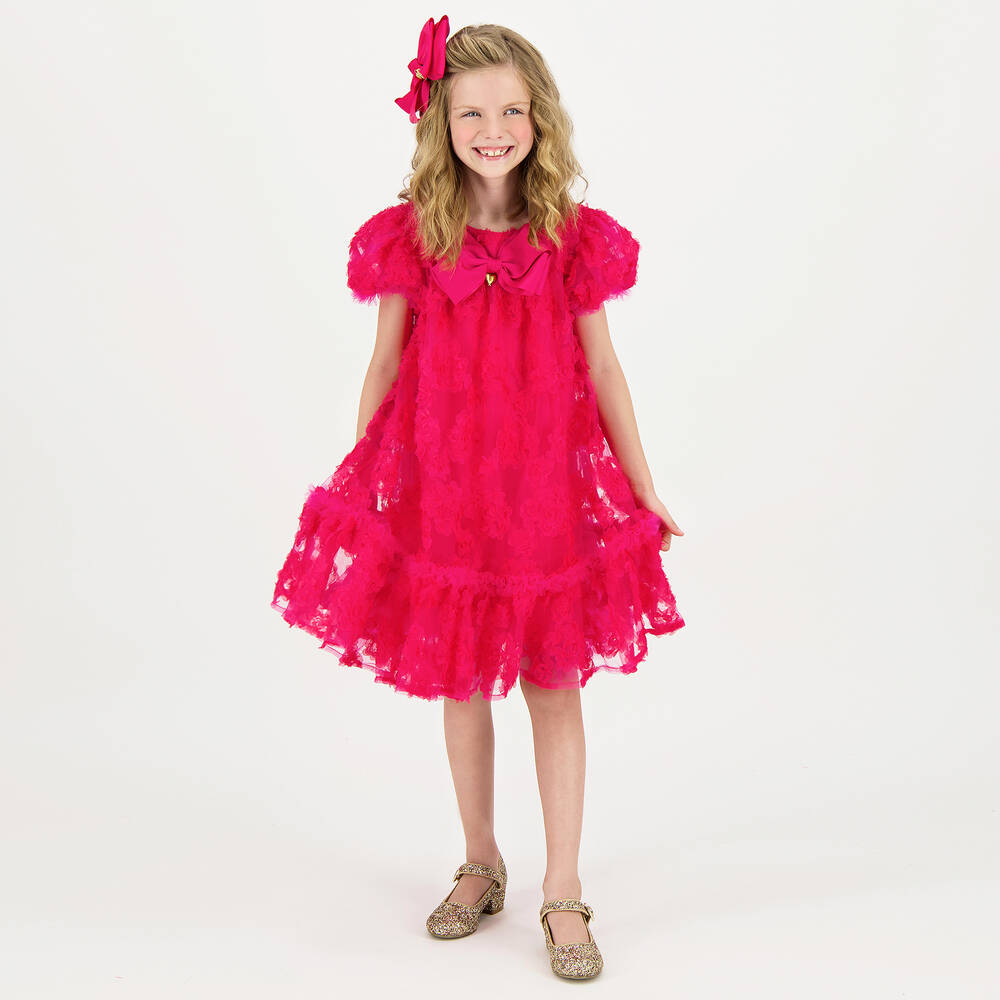 Angel's Face - Teen Girls Pink Floral Tulle Dress | Childrensalon Outlet