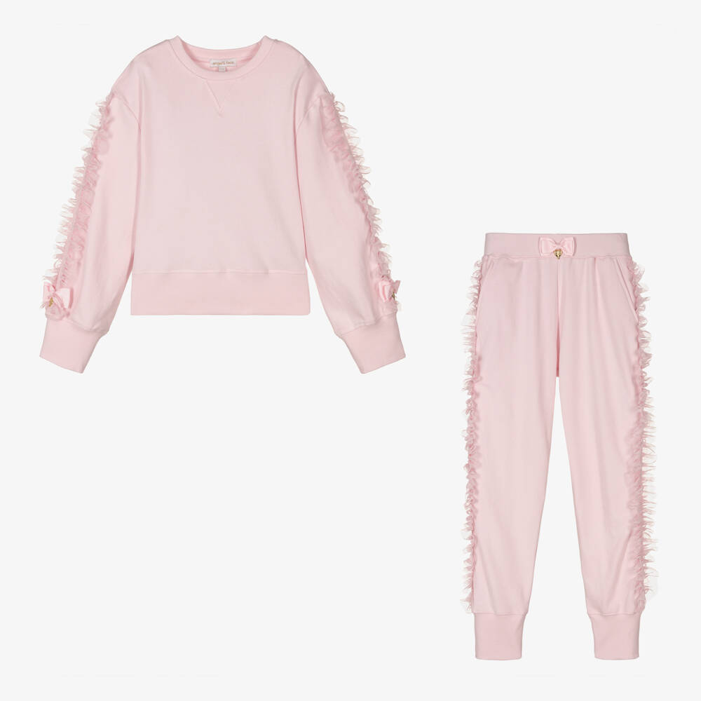 Angel's Face-Teen Girls Pink Frill Tracksuit | Childrensalon Outlet
