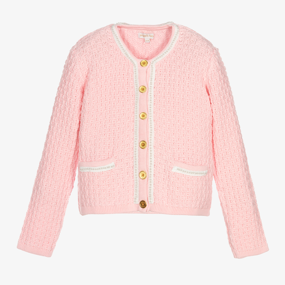 Angel's Face - Teen Girls Pink Knit Jacket  | Childrensalon