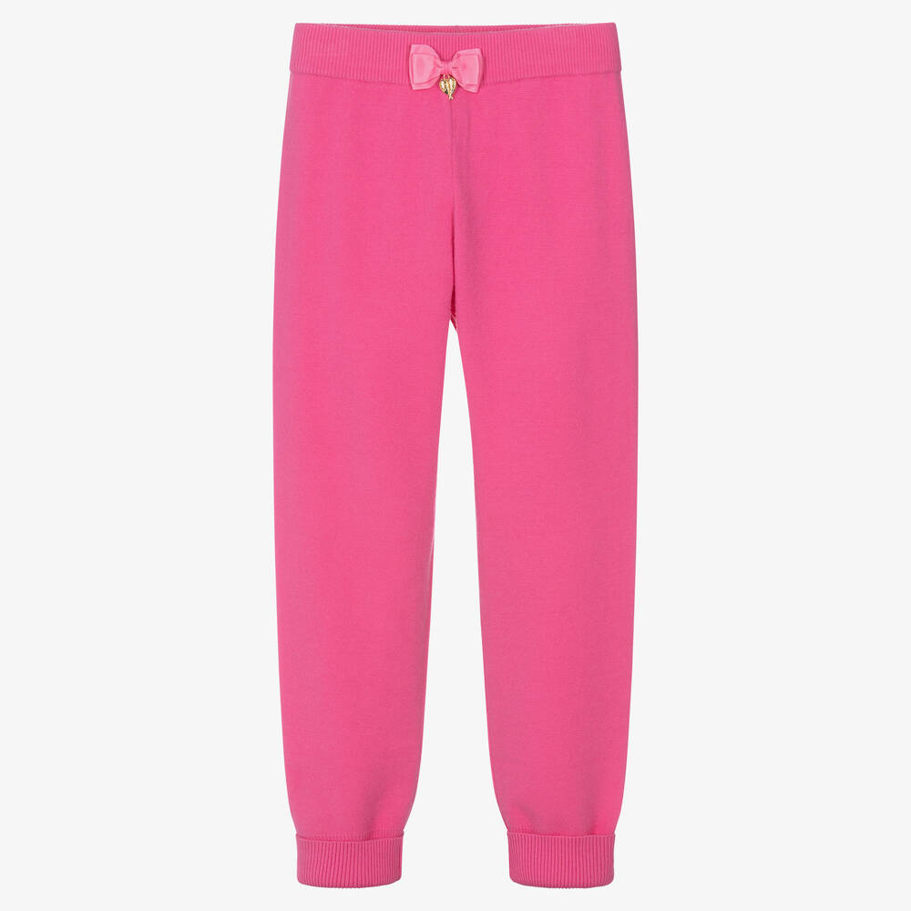 Angel's Face - Teen Girls Pink Knitted Joggers | Childrensalon