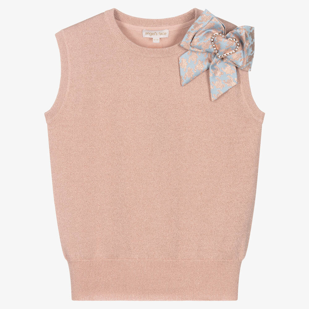 Angel's Face-Teen Girls Pink Knitted Sweater Vest | Childrensalon Outlet