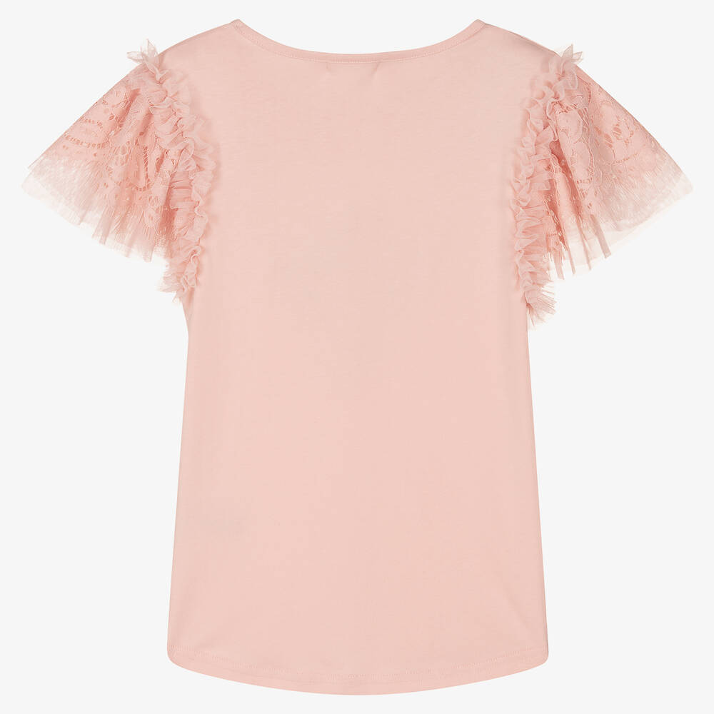 Angel's Face-Teen Girls Pink Lace Sleeve Top | Childrensalon Outlet