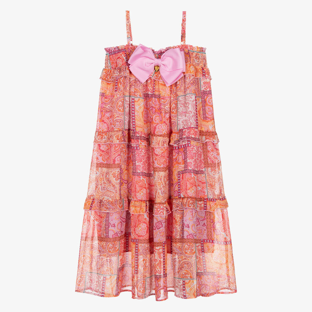 Angel's Face-Teen Girls Pink & Orange Chiffon Dress | Childrensalon Outlet