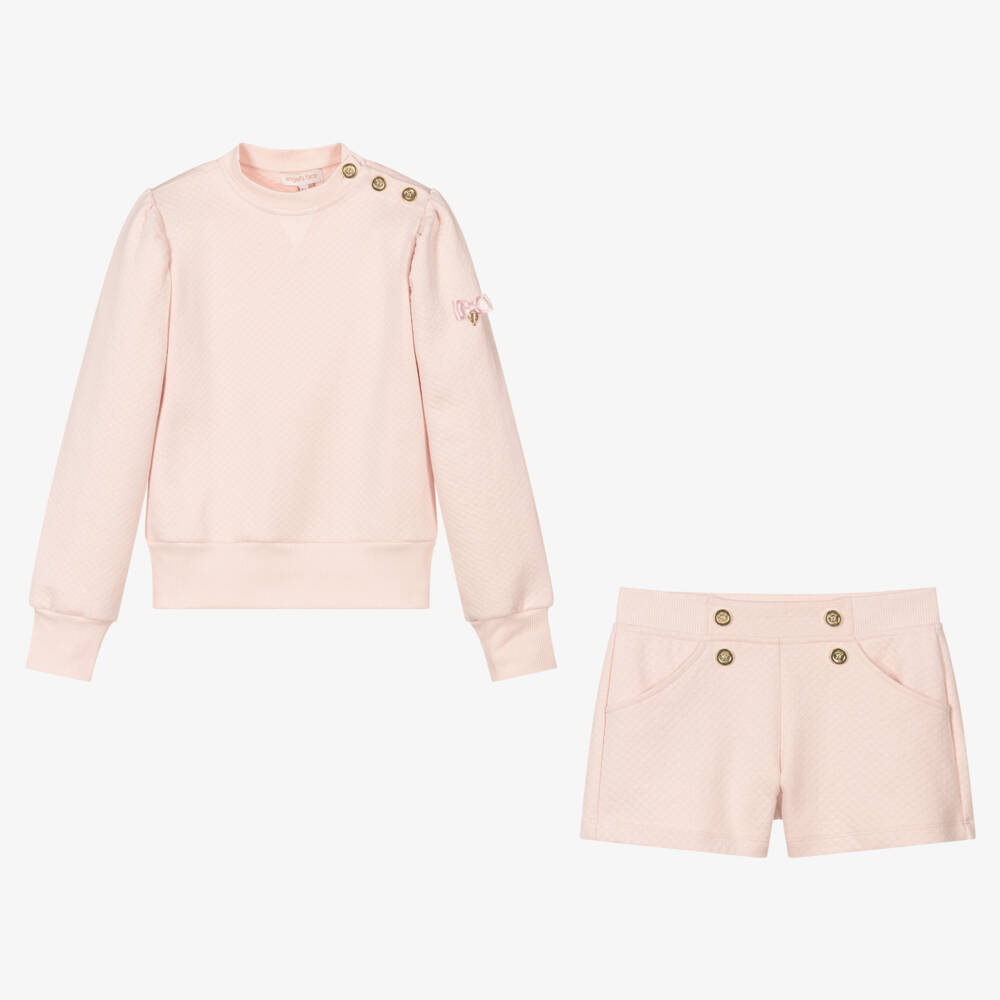 Angel's Face-Teen Girls Pink Quilted Shorts Set | Childrensalon Outlet