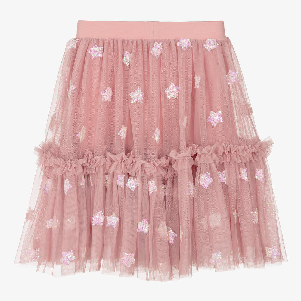 Angel's Face-Розовая юбка из тюля со звездами из пайеток | Childrensalon Outlet