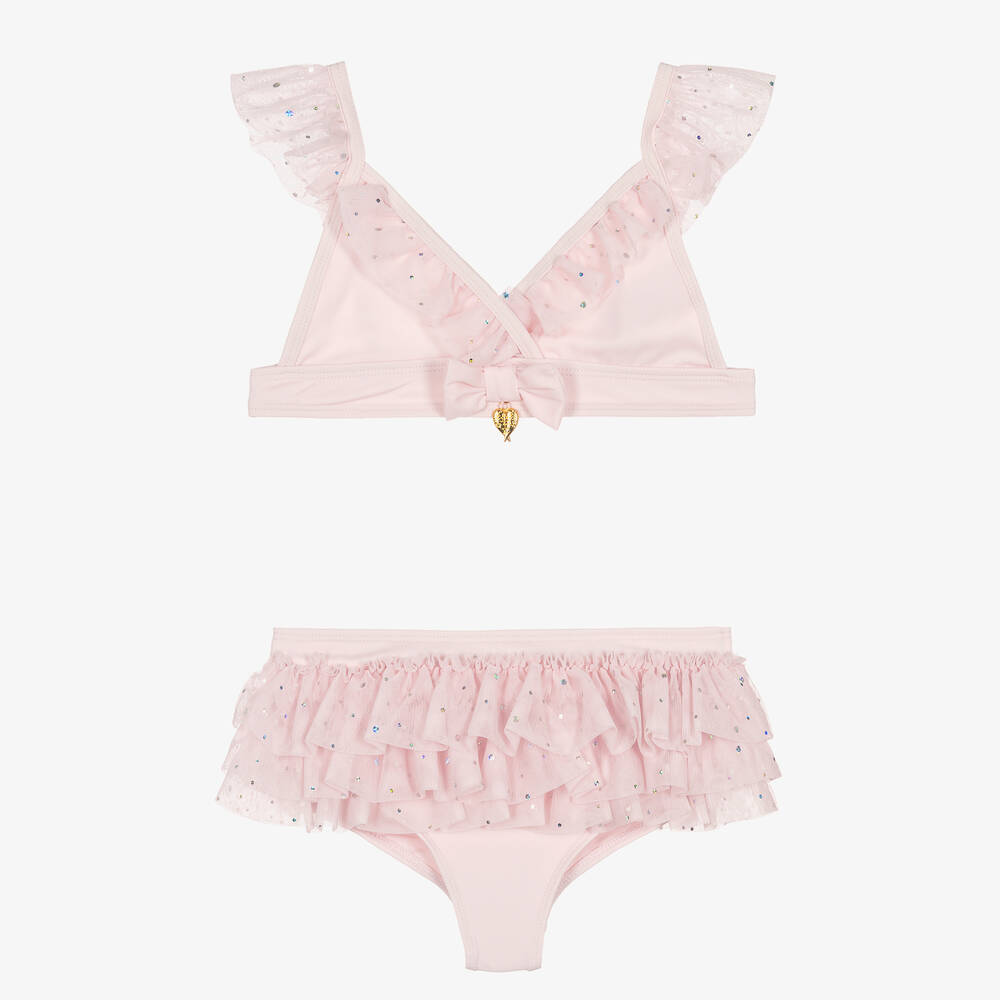 Angel's Face-Teen Girls Pink Sparkly Tulle Bikini (UPF 50+) | Childrensalon Outlet