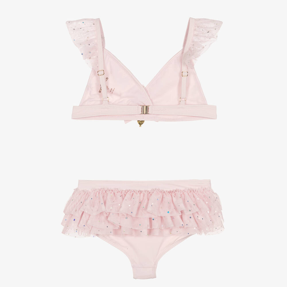 Angel's Face-Teen Girls Pink Sparkly Tulle Bikini (UPF 50+) | Childrensalon Outlet
