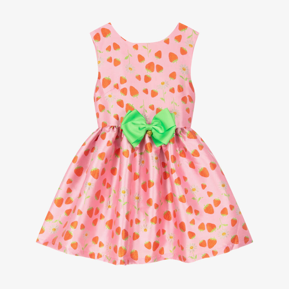 Angel's Face-Teen Girls Pink Strawberry Jacquard Dress  | Childrensalon Outlet