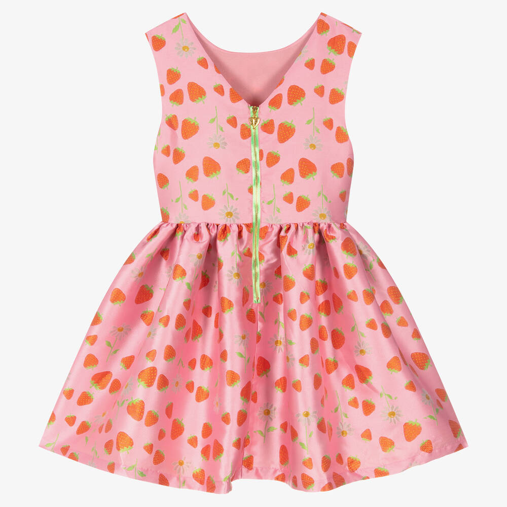 Angel's Face-فستان تينز بناتي جاكارد لون زهري بطبعة ورود | Childrensalon Outlet