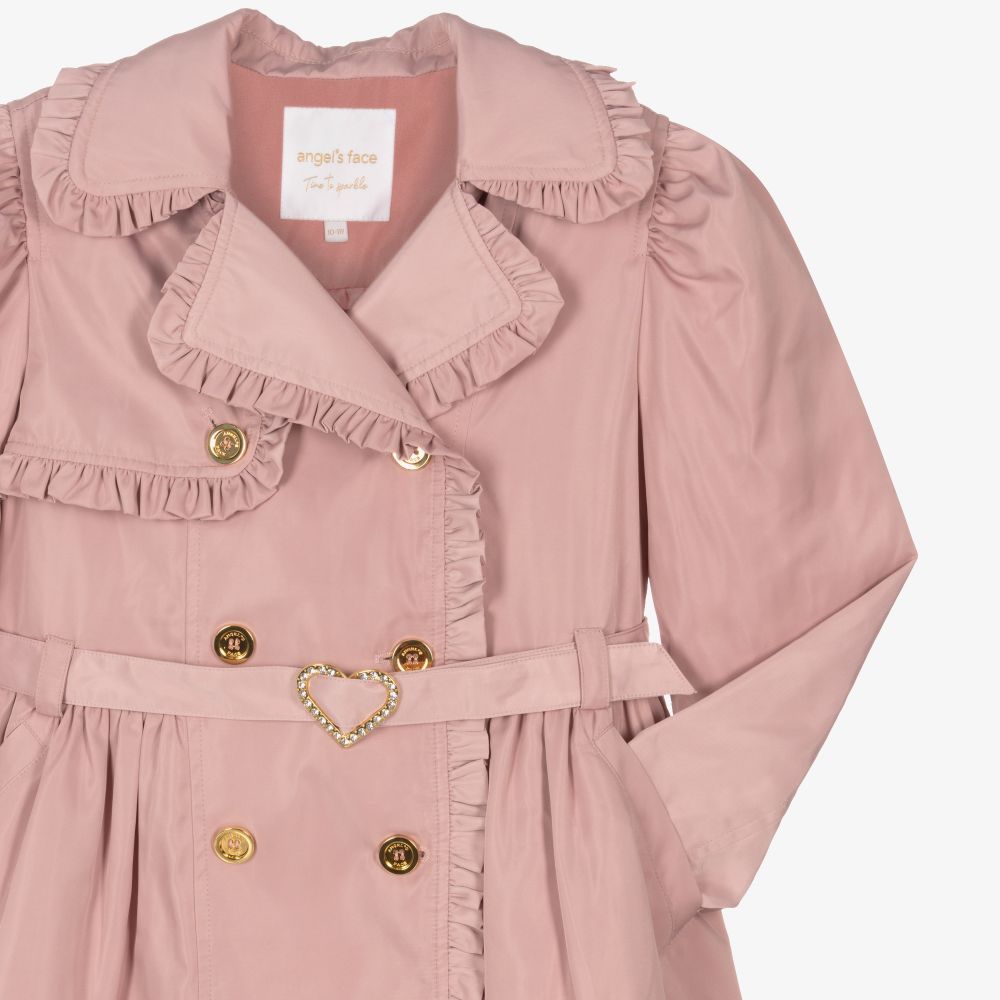 Girls pink trench new arrivals coat