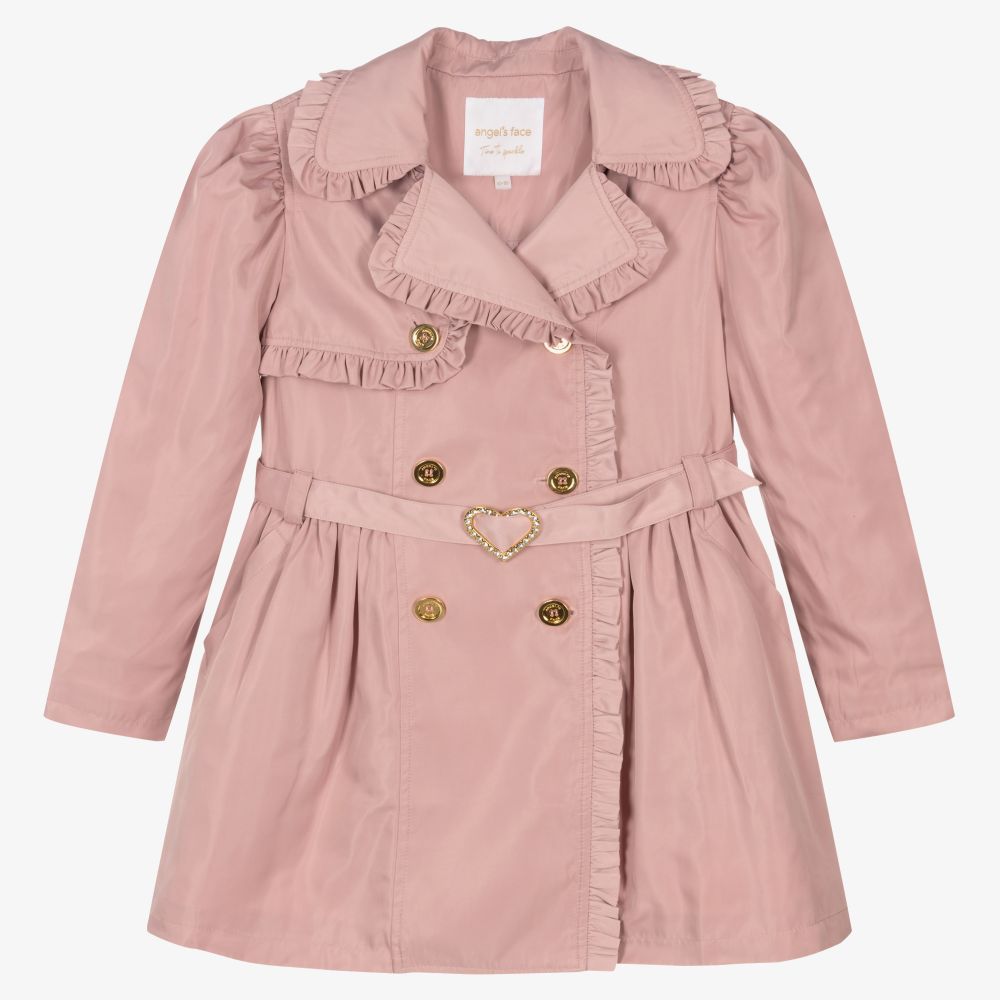 Angel's Face - Teen Girls Pink Trench Coat | Childrensalon