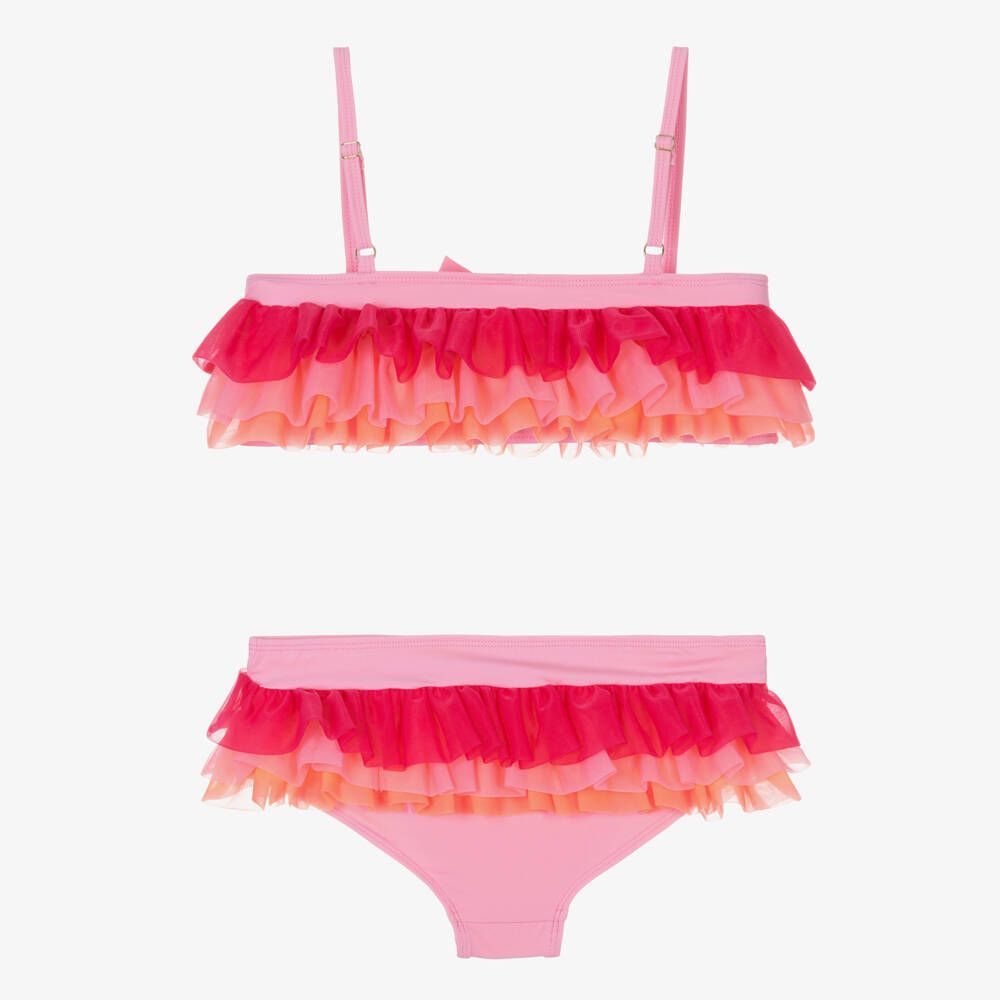 Angel's Face-Teen Girls Pink Tulle-Frill Bikini (UPF50+) | Childrensalon Outlet