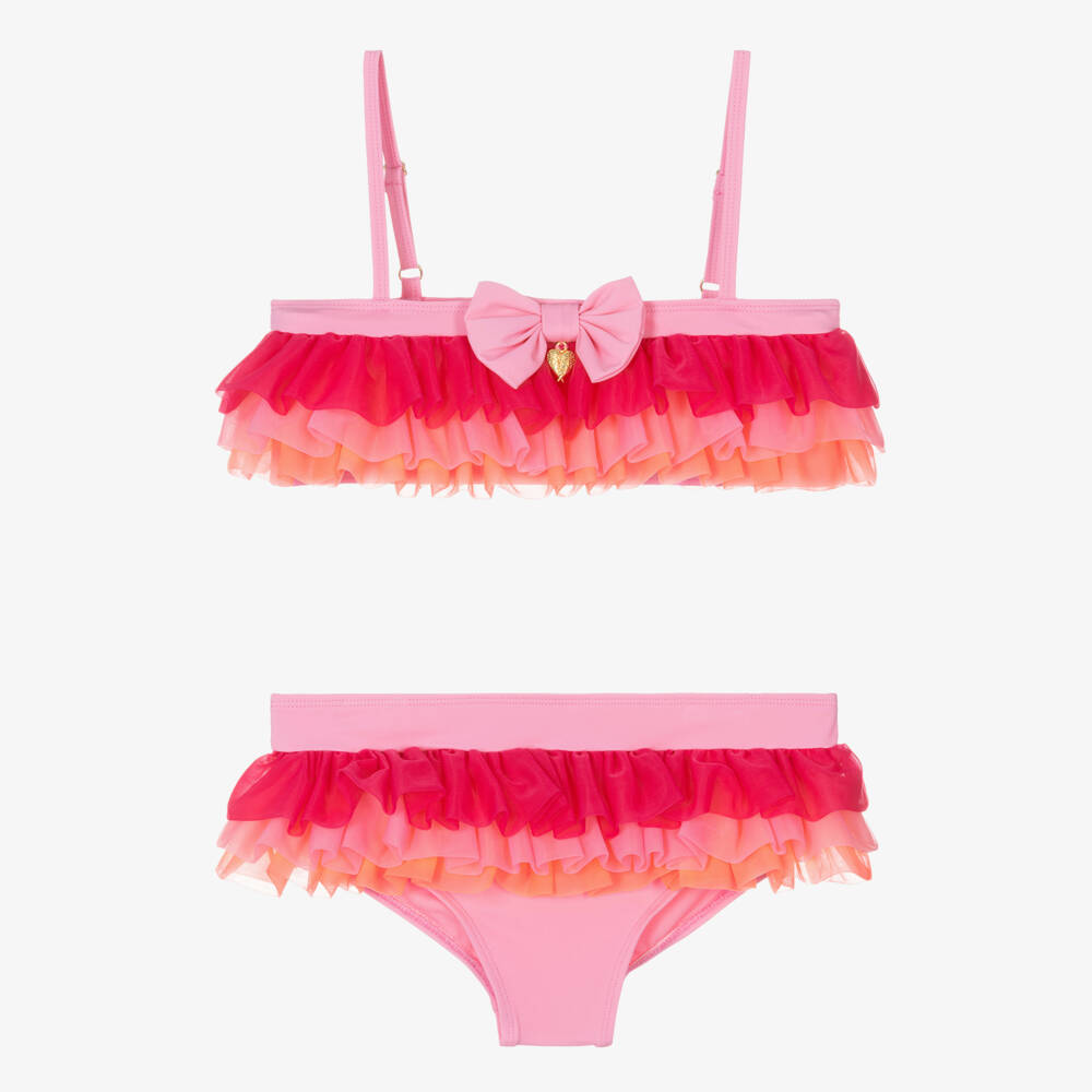 Angel's Face-Teen Girls Pink Tulle-Frill Bikini (UPF50+) | Childrensalon Outlet