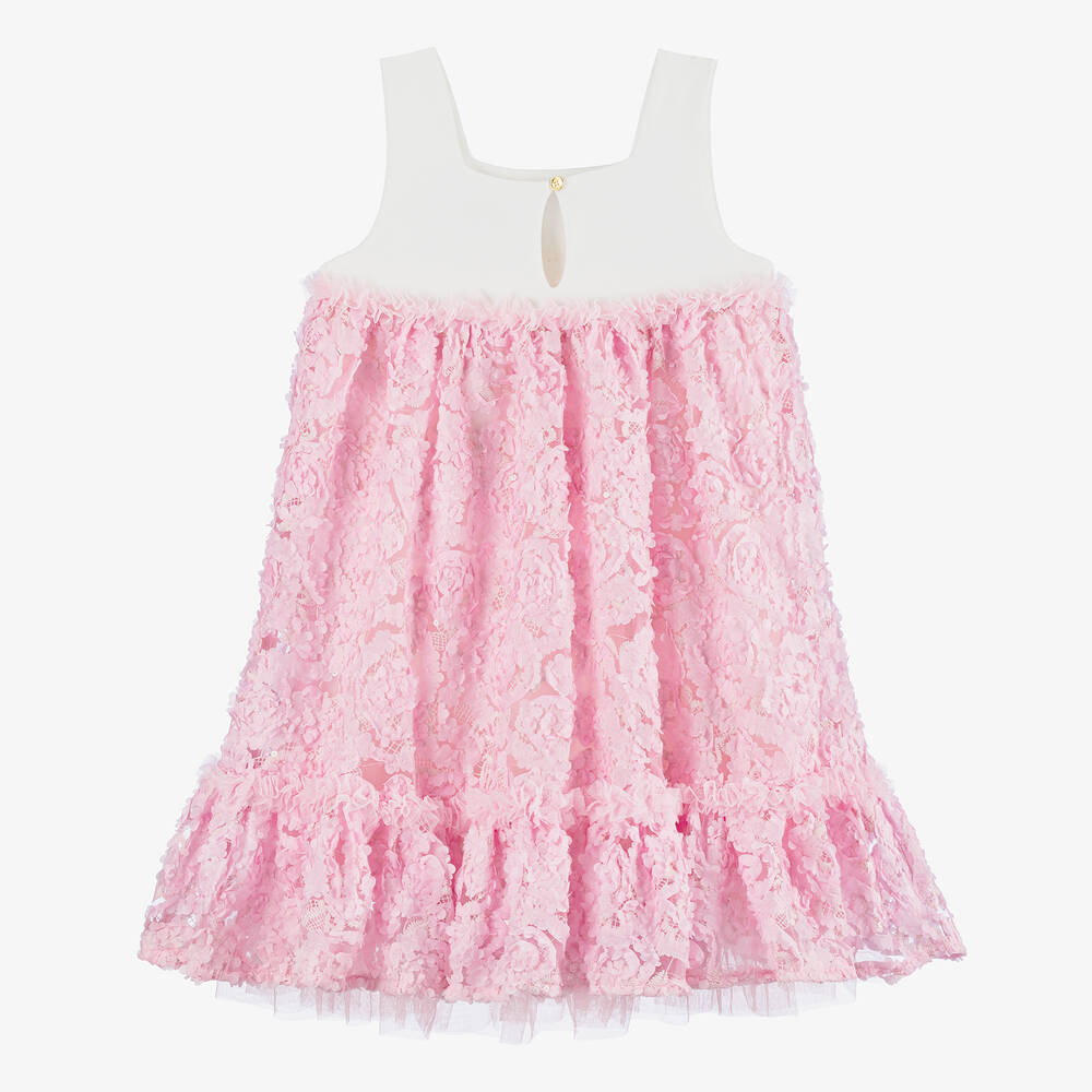 Angel's Face-فستان جيرسي وتول لون زهري للمراهقات | Childrensalon Outlet