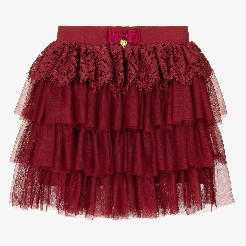 Angel's Face - Tutu rouge en tulle et dentelle | Childrensalon