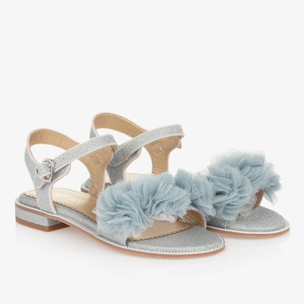 Angel's Face-Teen Girls Silver Glitter & Tulle Sandals | Childrensalon Outlet