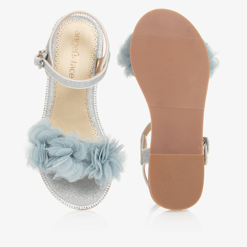 Angel's Face-Teen Girls Silver Glitter & Tulle Sandals | Childrensalon Outlet