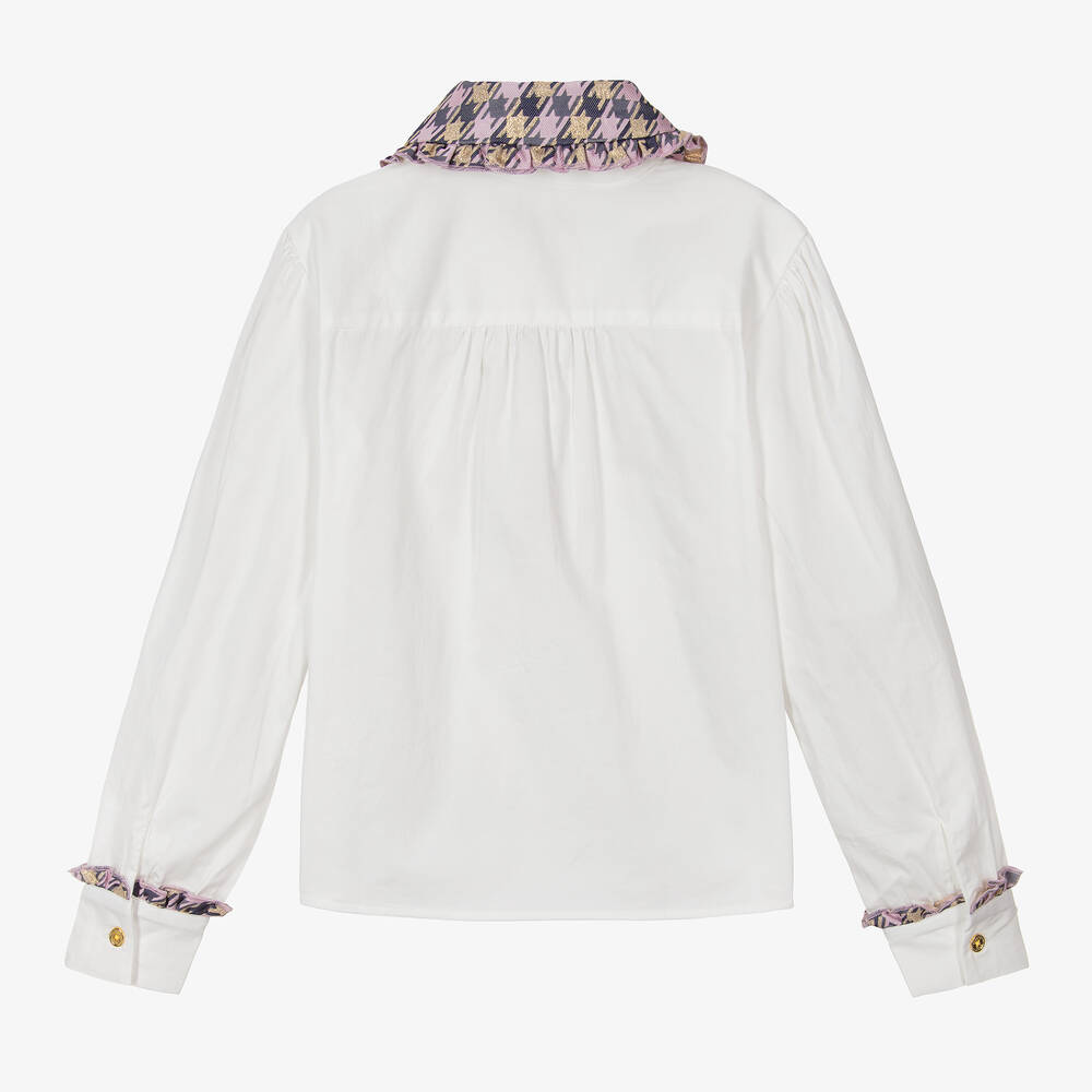 Angel's Face-Teen Girls White & Check Collar Blouse | Childrensalon Outlet