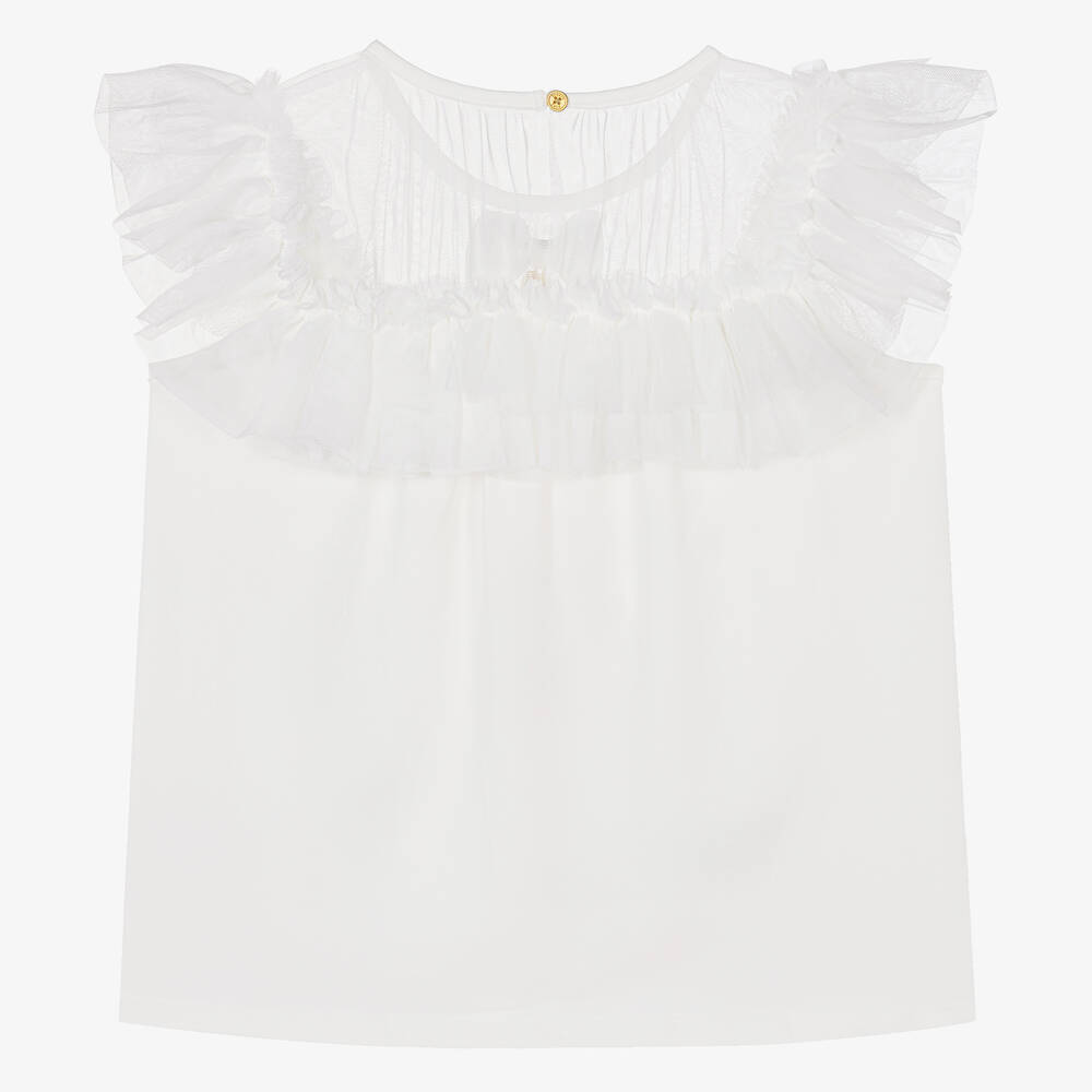 انجلز فيس-توب تول وقطن لون زهري للمراهقات | Childrensalon Outlet