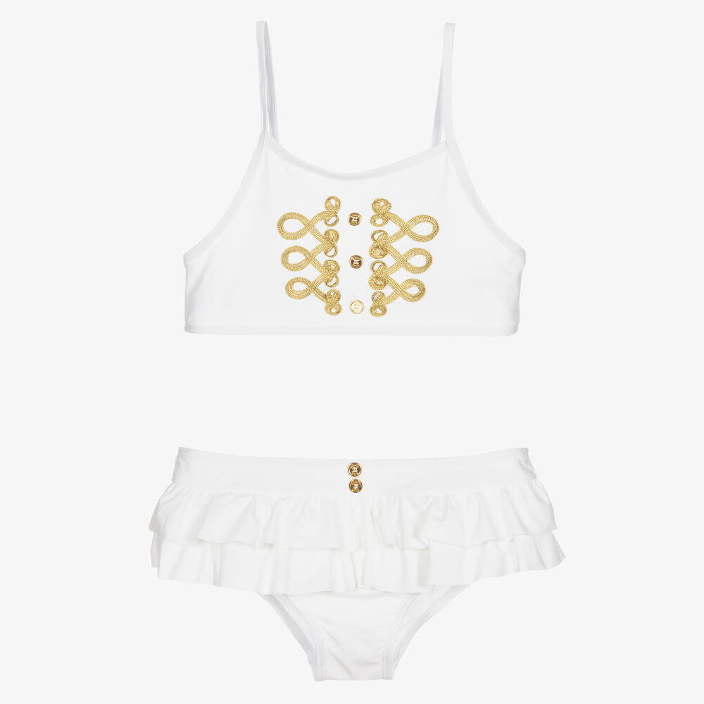 Angel's Face-Teen Girls White Frill Bikini | Childrensalon Outlet