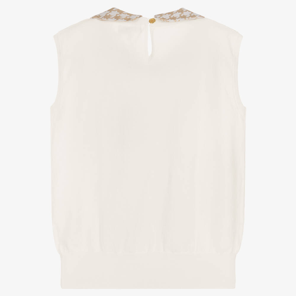 Angel's Face-Бело-золотистая безрукавка | Childrensalon Outlet