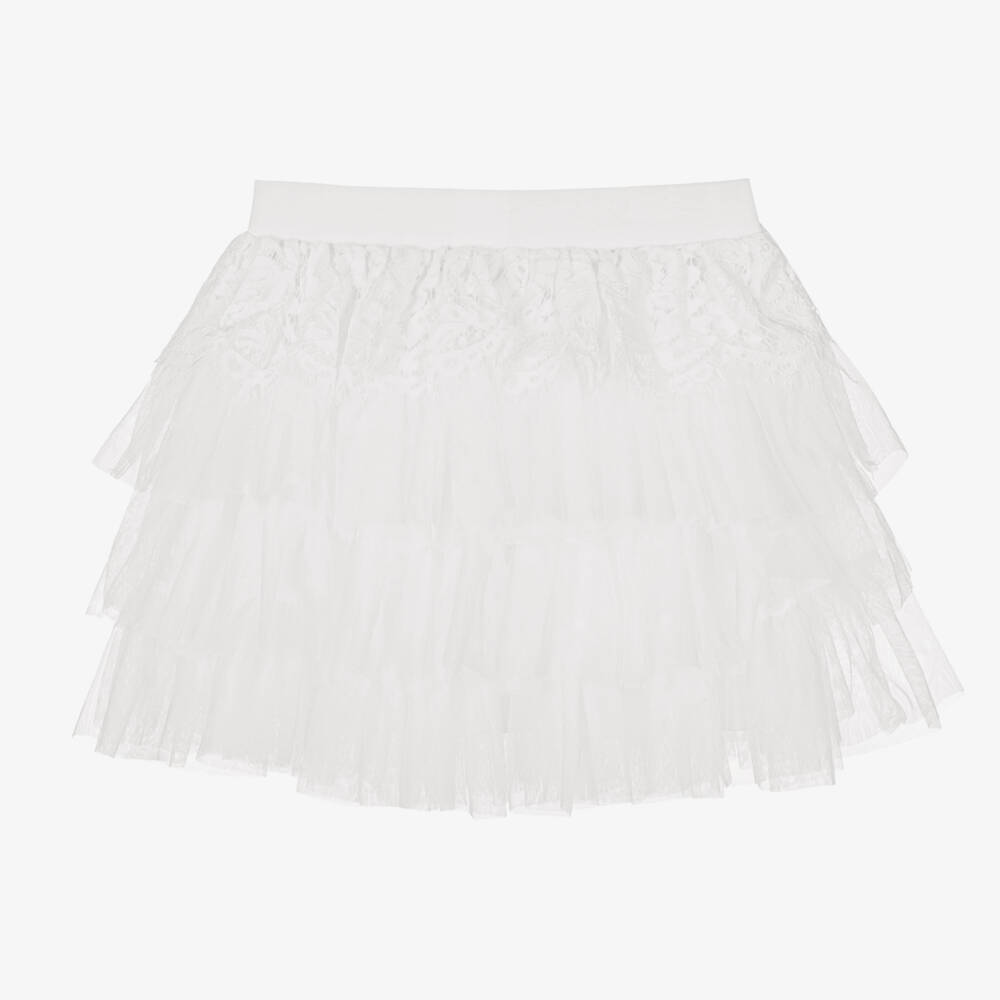 Angel's Face-Teen Girls White Lace & Tulle Skirt | Childrensalon Outlet
