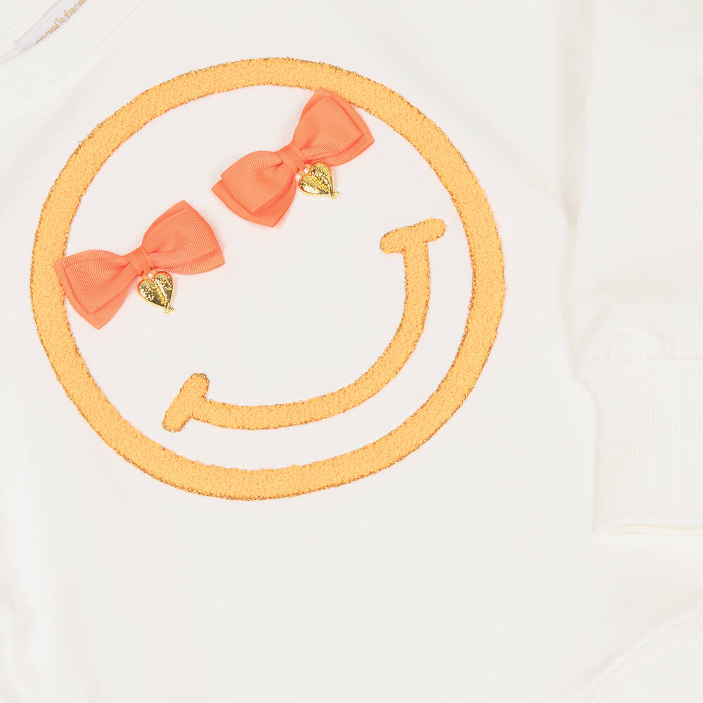 Angel s Face Teen Girls White Neon Orange Sweatshirt Childrensalon Outlet