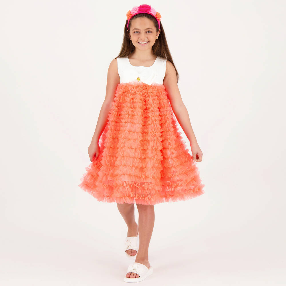 ジャケット・アウター Treat Girl's tulle frill jersey Buy Bright Pink Frill Shoulder Denim Jacket (3-16yrs) from
