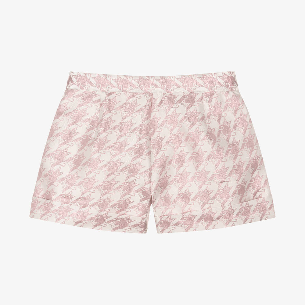 Angel's Face-Teen Girls White & Pink Jacquard Shorts | Childrensalon Outlet