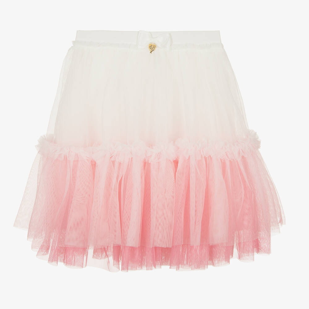 Teen Girls White Pink Ombre Tutu Skirt