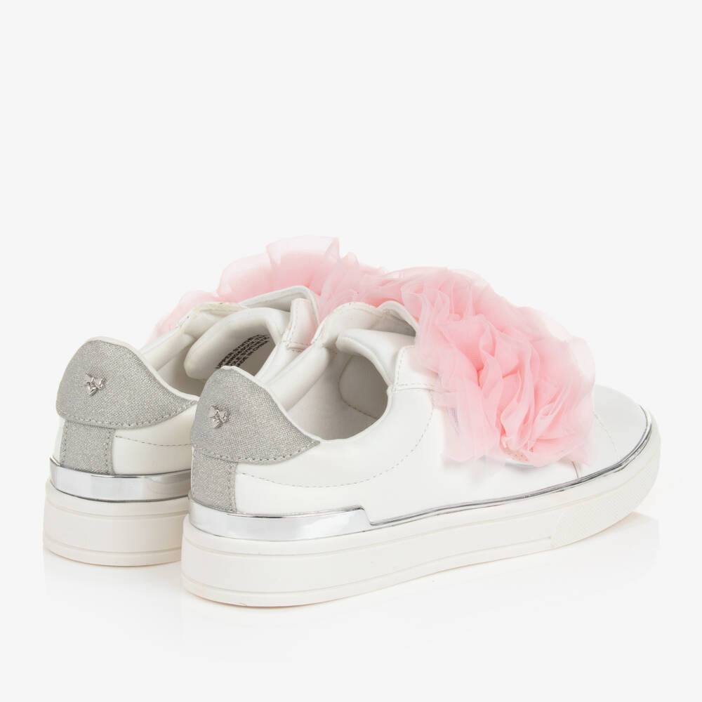 Angel's Face-Teen Girls White & Pink Ruffle Trainers | Childrensalon Outlet