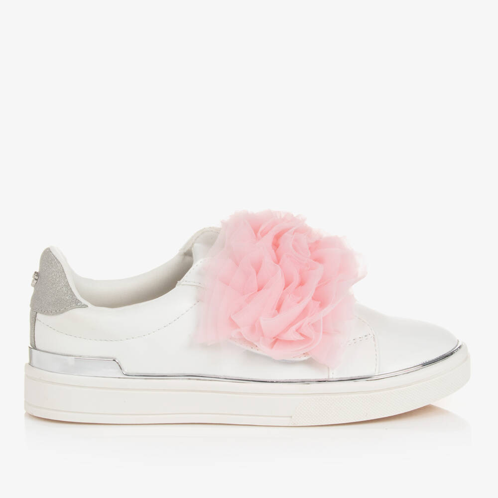 Angel's Face-Teen Girls White & Pink Ruffle Trainers | Childrensalon Outlet