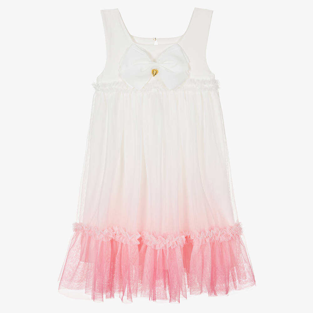 Angel's Face-Teen Girls White & Pink Tulle Ombré Dress | Childrensalon Outlet